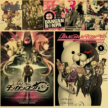 Klasikinis Anime Žaidimas Danganronpa HD Spausdinti Paveikslai Tapyba Retro Plakato Namų Puošybai Kambarys, Baras Sienų Apdailai Nuotrauką Frameless 4