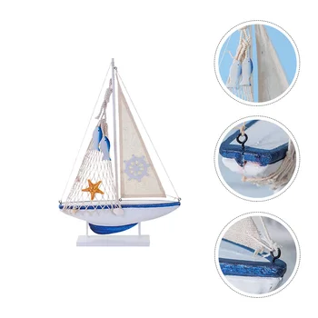 1pc Viduržemio jūros regiono Stiliaus Medinio burlaivio Apdailos Mediena Vandenyno Tema Burlaivis Laivo Modelį 