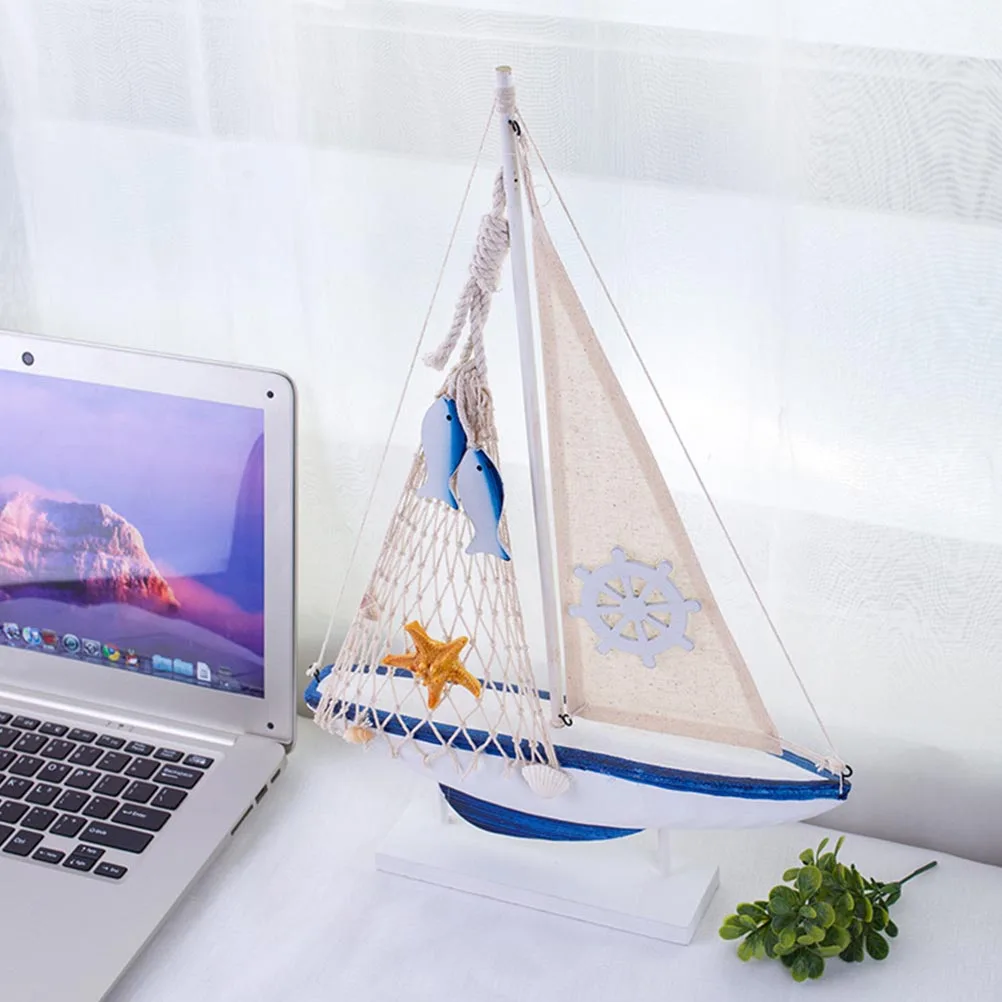 1pc Viduržemio jūros regiono Stiliaus Medinio burlaivio Apdailos Mediena Vandenyno Tema Burlaivis Laivo Modelį 