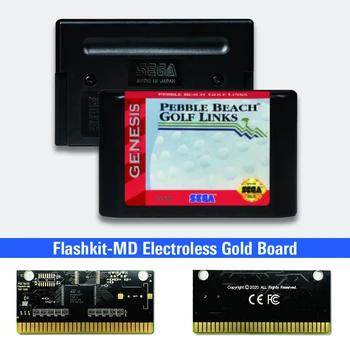 Pebble Beach Golf Links - JAV Etiketės Flashkit MD Electroless Aukso PCB Kortele Sega Genesis Megadrive Vaizdo Žaidimų Konsolės