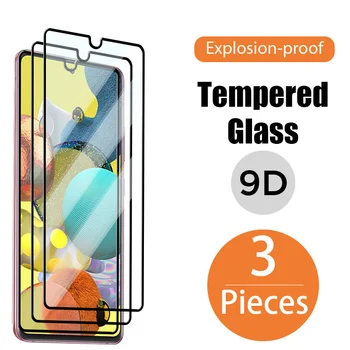 3PCS Visiškai Padengti Stiklo Samsung Galaxy A50 A40 A10 A70 A20 A30 Screen Protector for Samsung A51 A21S A71 A31 A41 A11 A12 Stiklo
