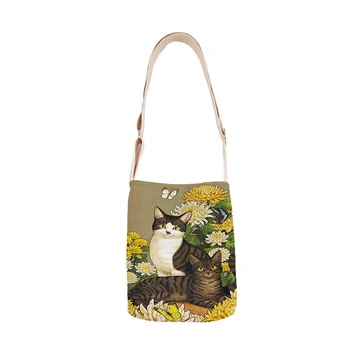Išgydyti katę ponios pečių maišą medvilnės ir lino rankinės mini krepšys paprastas mini krepšys laisvalaikio krepšys